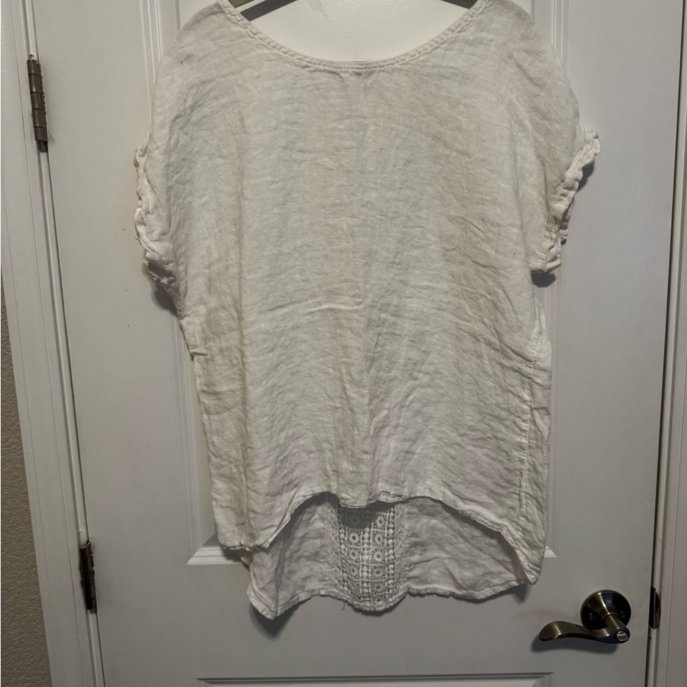 Elegant Cream Blouse with Lace Detail